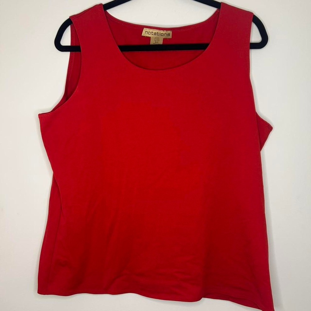 Notations red tank top blouse womens XL